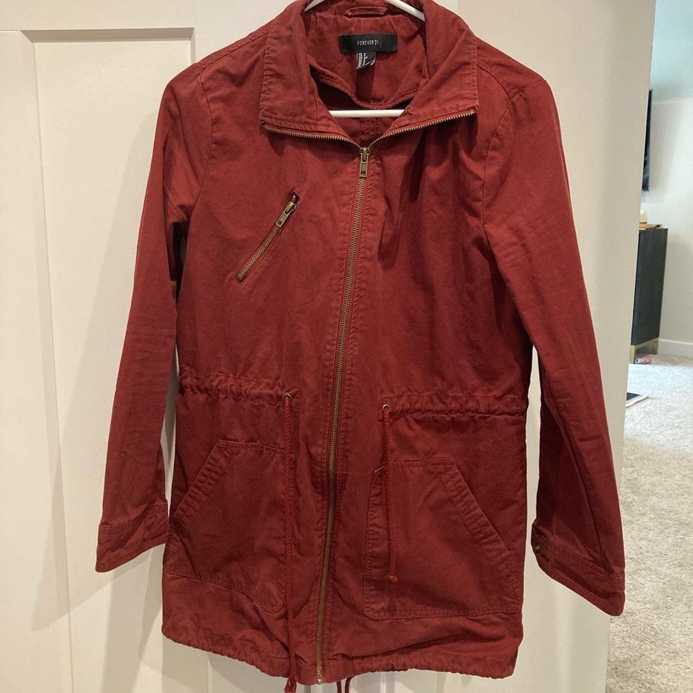 EUC Forever 21 Burgundy anorak/military jacket